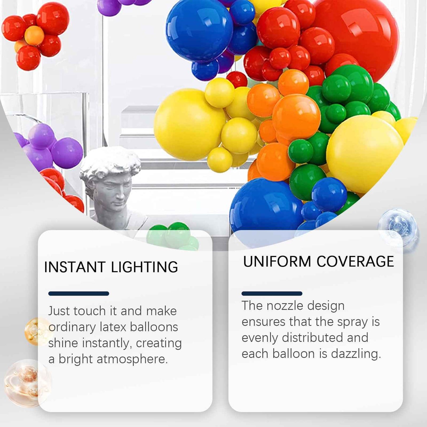 Rubber Balloons Shiny Spray Lasting Non-oxidation Enhanced Gloss Texture Atmosphere Spray