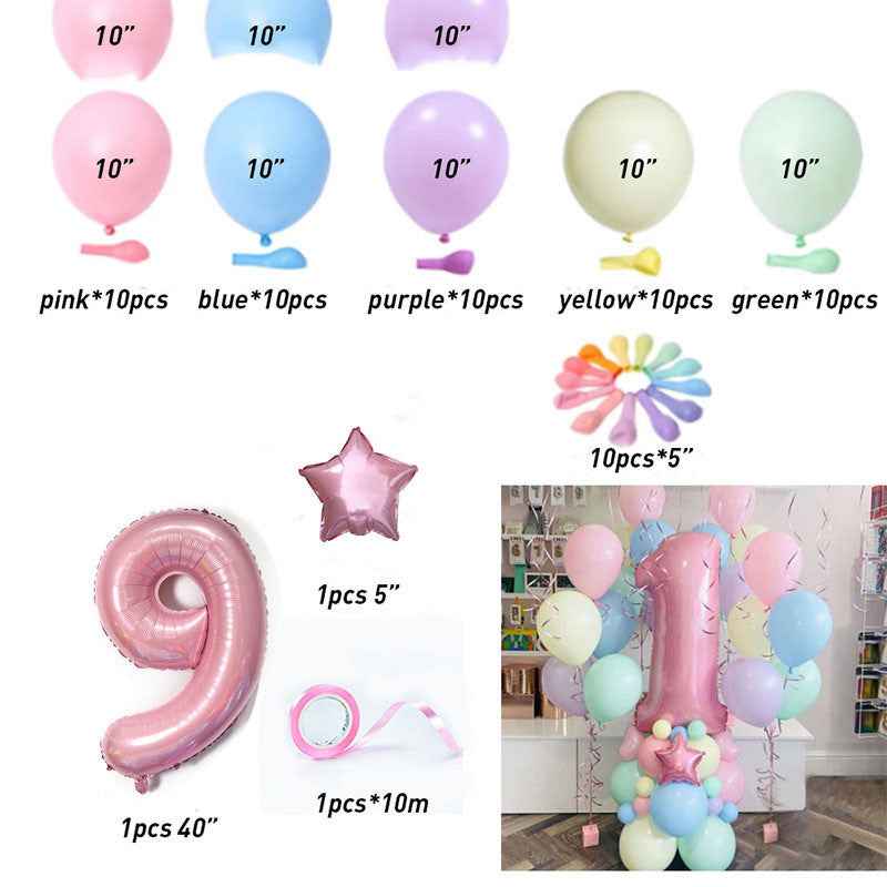 Macaron Latex Balloon Birthday Birthday Full Moon Package Combination Party Scene Layout Decoration