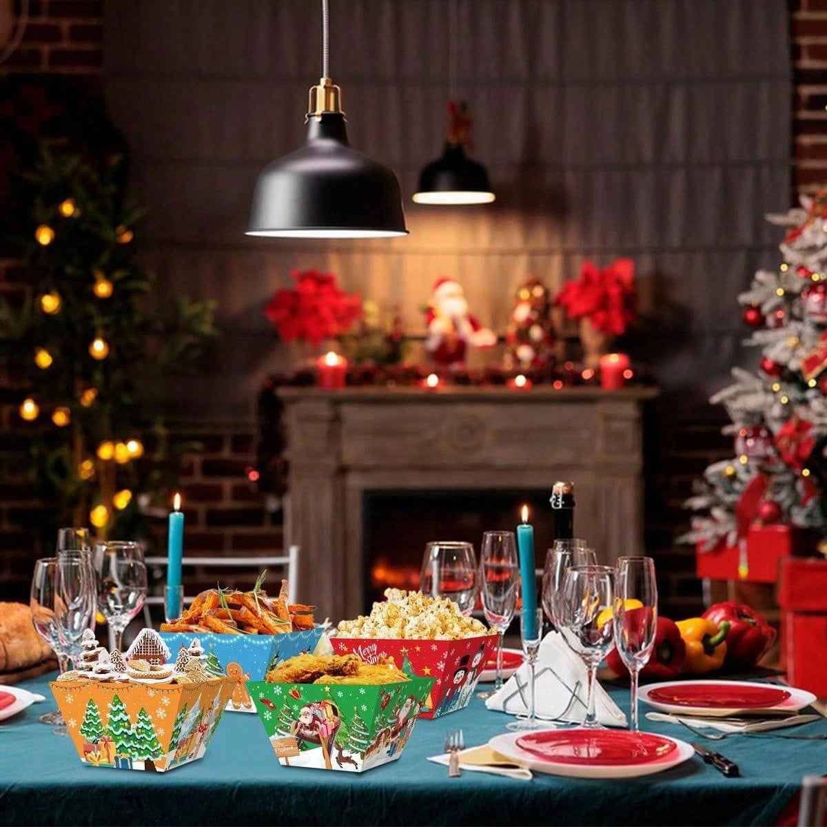 12pcs Christmas Gingerbread Man Food Trays | Disposable Party Bowls