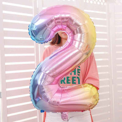 Colorful Number Balloons Birthday Festive Dress Up Background Wall Arrangement