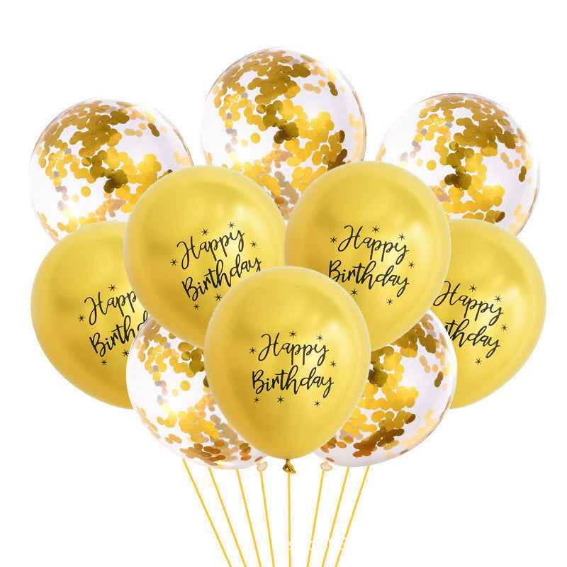 12-inch Metallic Printing Birthday Rubber Balloons