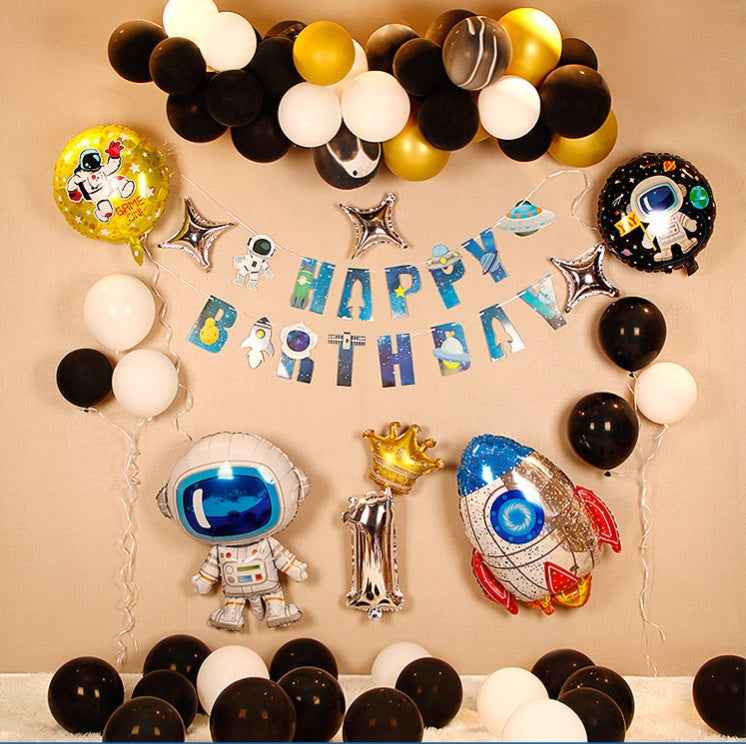 Party Balloons Happy Baby One Year Old Background Wall Scene Decoration