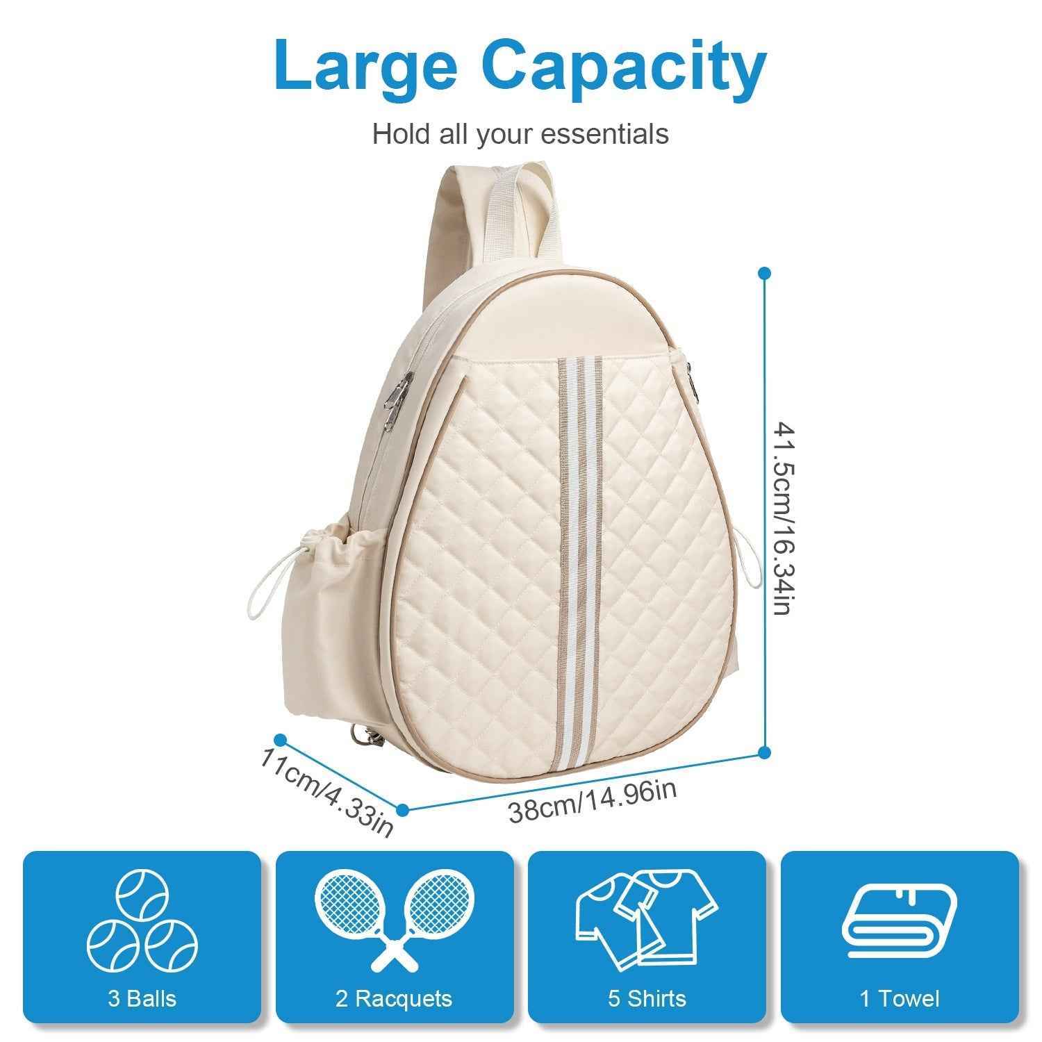 Waterproof Pickleball Sling Bag - Wet Pocket Machine Washable