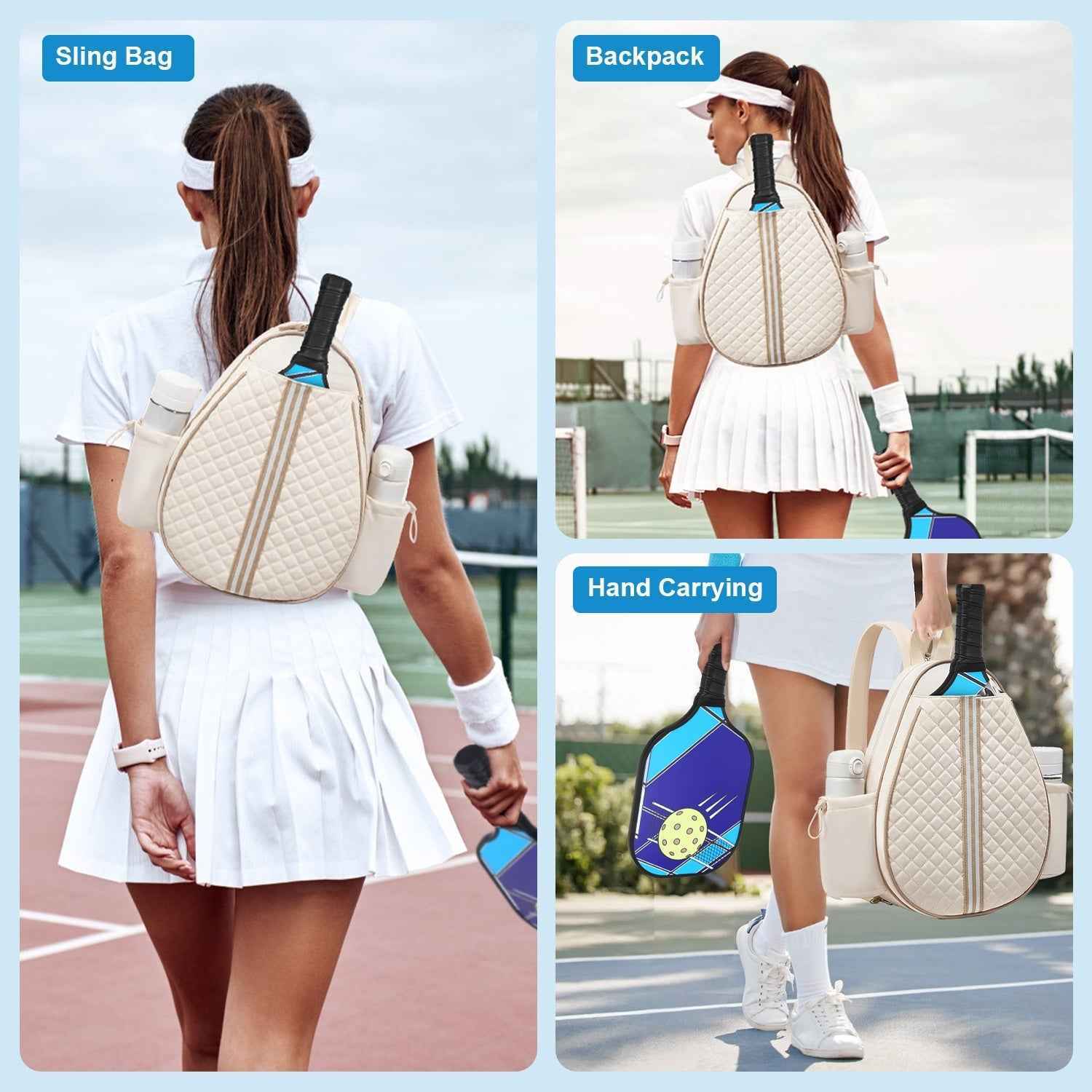 Waterproof Pickleball Sling Bag - Wet Pocket Machine Washable