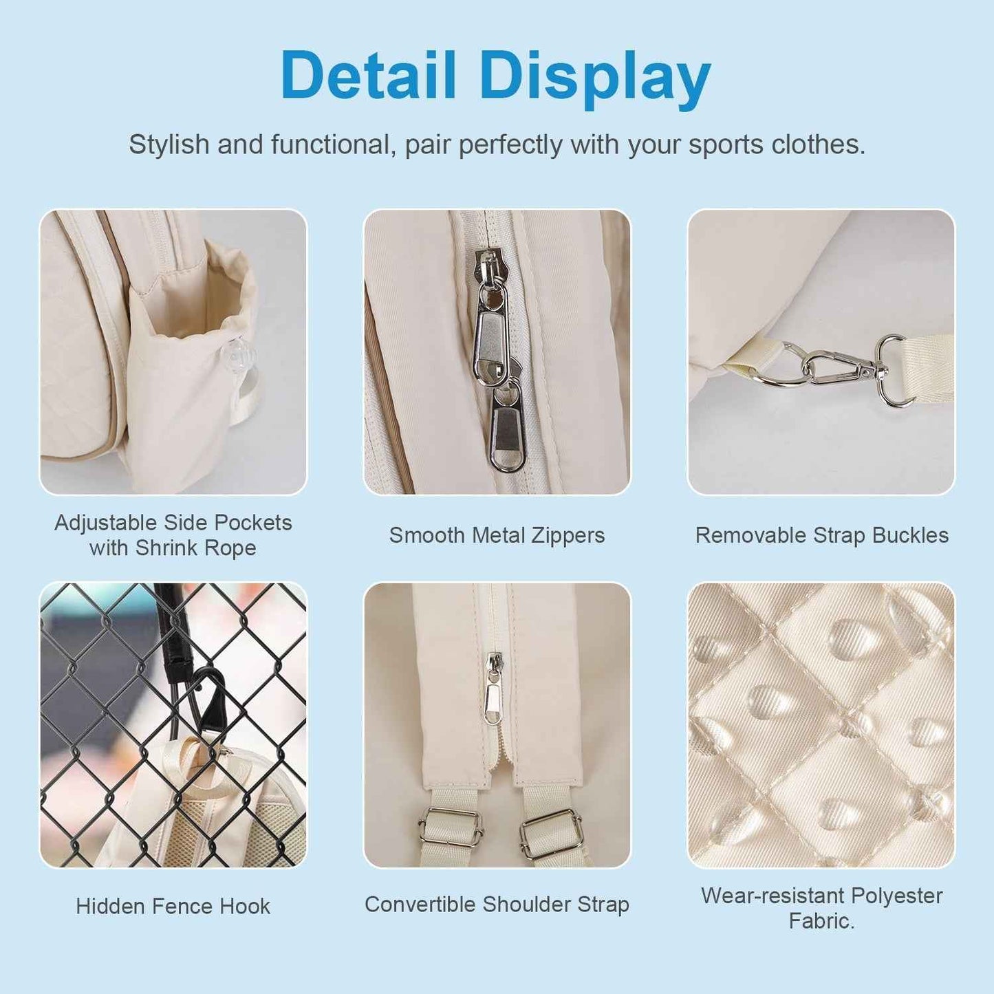 Waterproof Pickleball Sling Bag - Wet Pocket Machine Washable