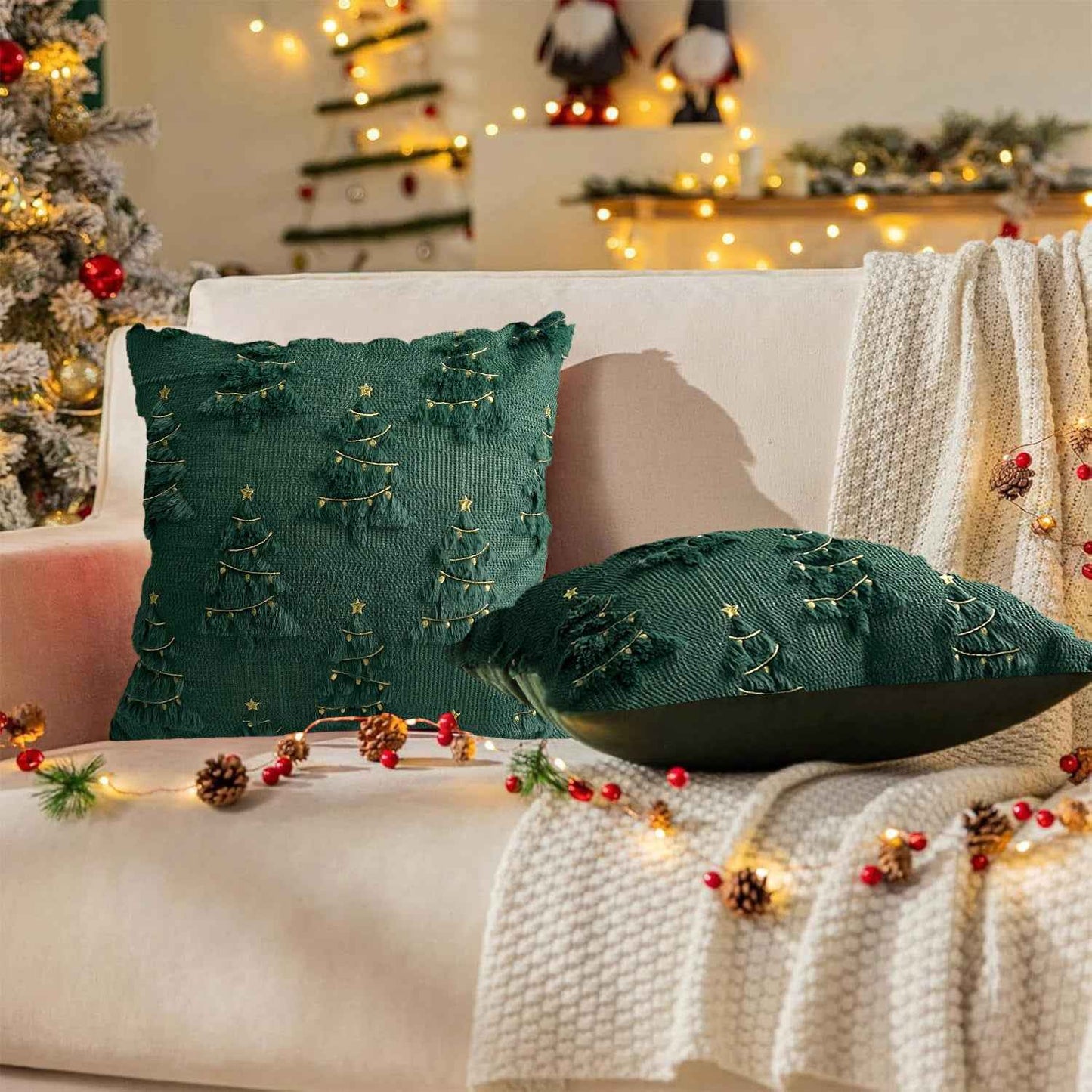 Holiday Ornament Pillow Bedroom Bedside Plush Pillowcase