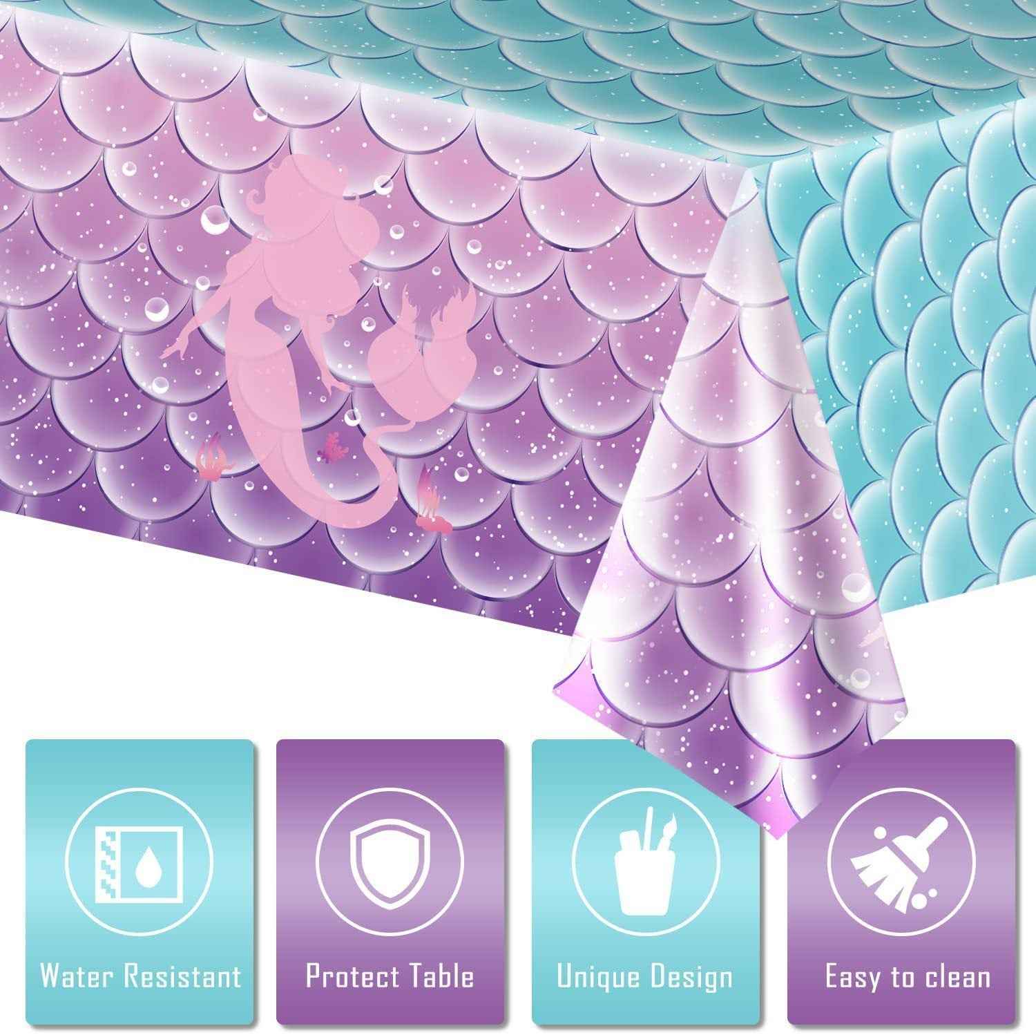 Mermaid Theme Tablecloth Party Birthday Disposable