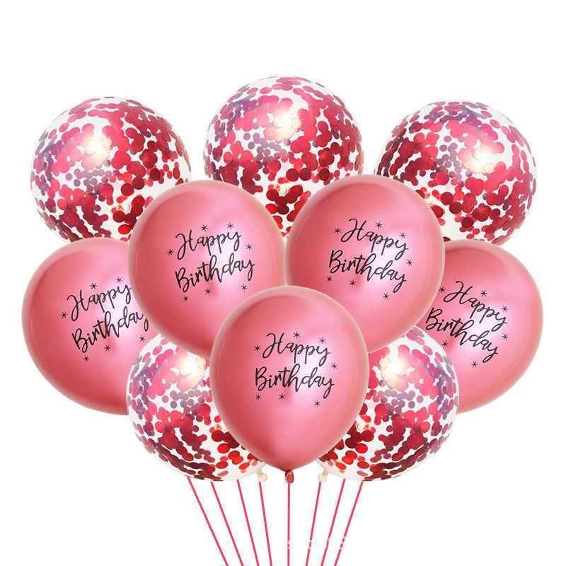 12-inch Metallic Printing Birthday Rubber Balloons