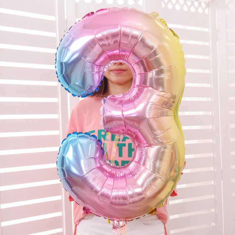 Colorful Number Balloons Birthday Festive Dress Up Background Wall Arrangement