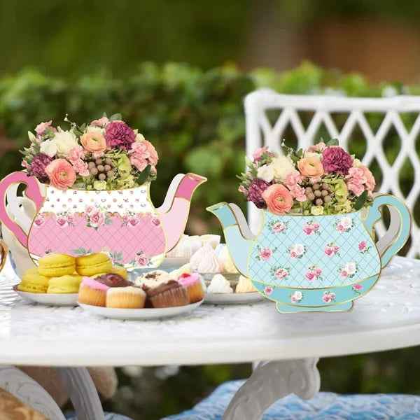 24pcs Tea Party Flower Boxes | Teapot Centerpiece Decorations 4 Styles