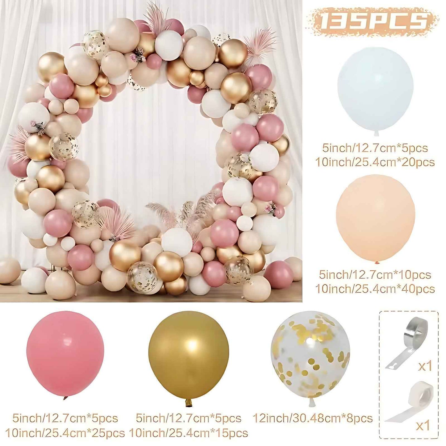 Colorful Latex Birthday Balloon Garland Arch Suit