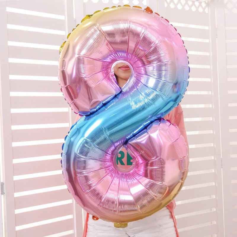 Colorful Number Balloons Birthday Festive Dress Up Background Wall Arrangement