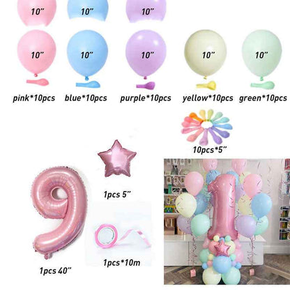 Macaron Latex Balloon Birthday Birthday Full Moon Package Combination Party Scene Layout Decoration