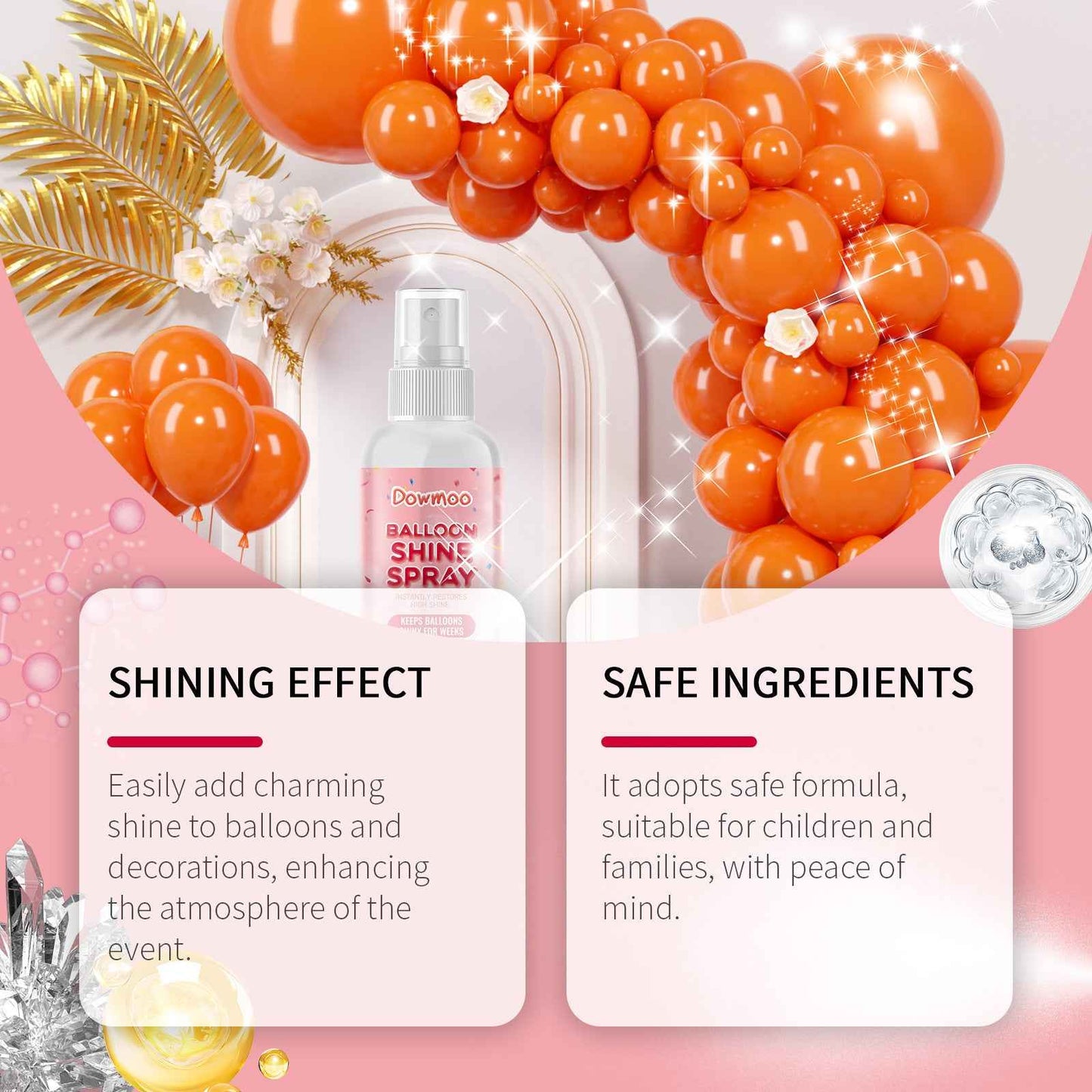 Light Up Party Atmosphere Decoration Easy To Apply Gloss Rubber Balloons Spray