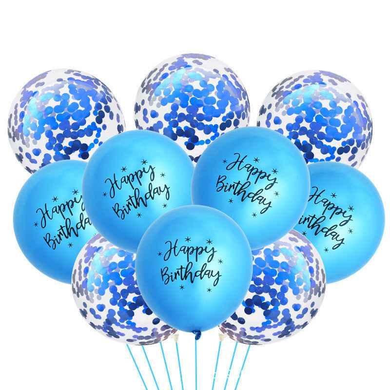 12-inch Metallic Printing Birthday Rubber Balloons