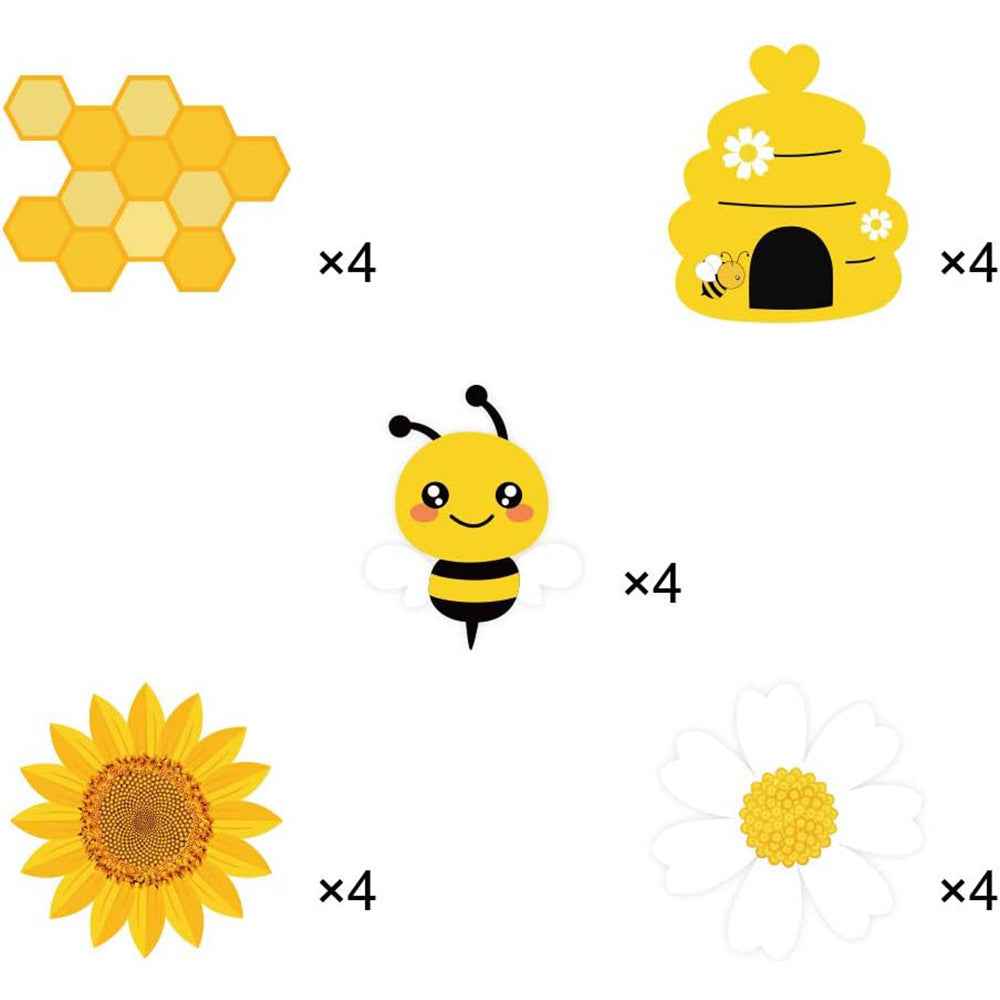 20 Pieces Bumblebee Theme Birthday Party Ornaments Children's Birthday Scene Layout Bee Hanging Ornaments