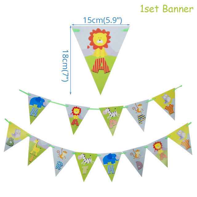 Jungle Birthday Party Decoration Green Numbers