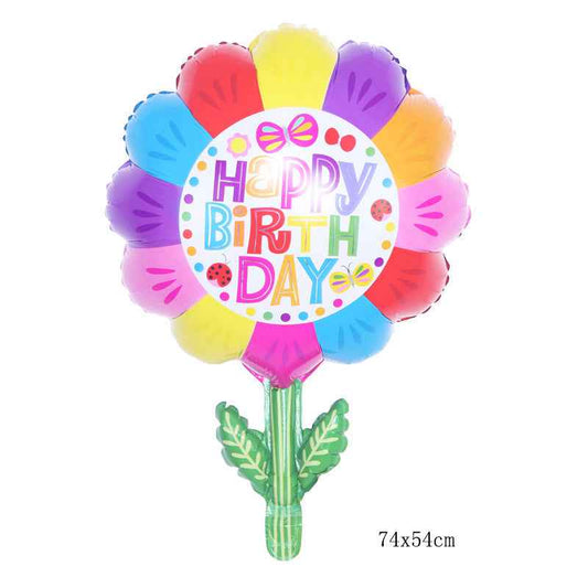 Colorful Birthday SUNFLOWER Aluminum Balloon Company Venue Birthday Party Deployment And Decoration Balloon