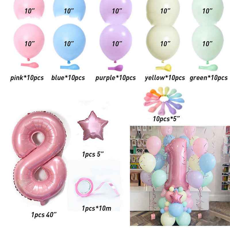 Macaron Latex Balloon Birthday Birthday Full Moon Package Combination Party Scene Layout Decoration