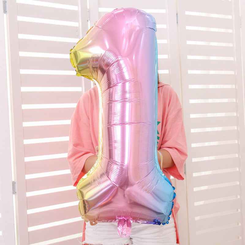 Colorful Number Balloons Birthday Festive Dress Up Background Wall Arrangement