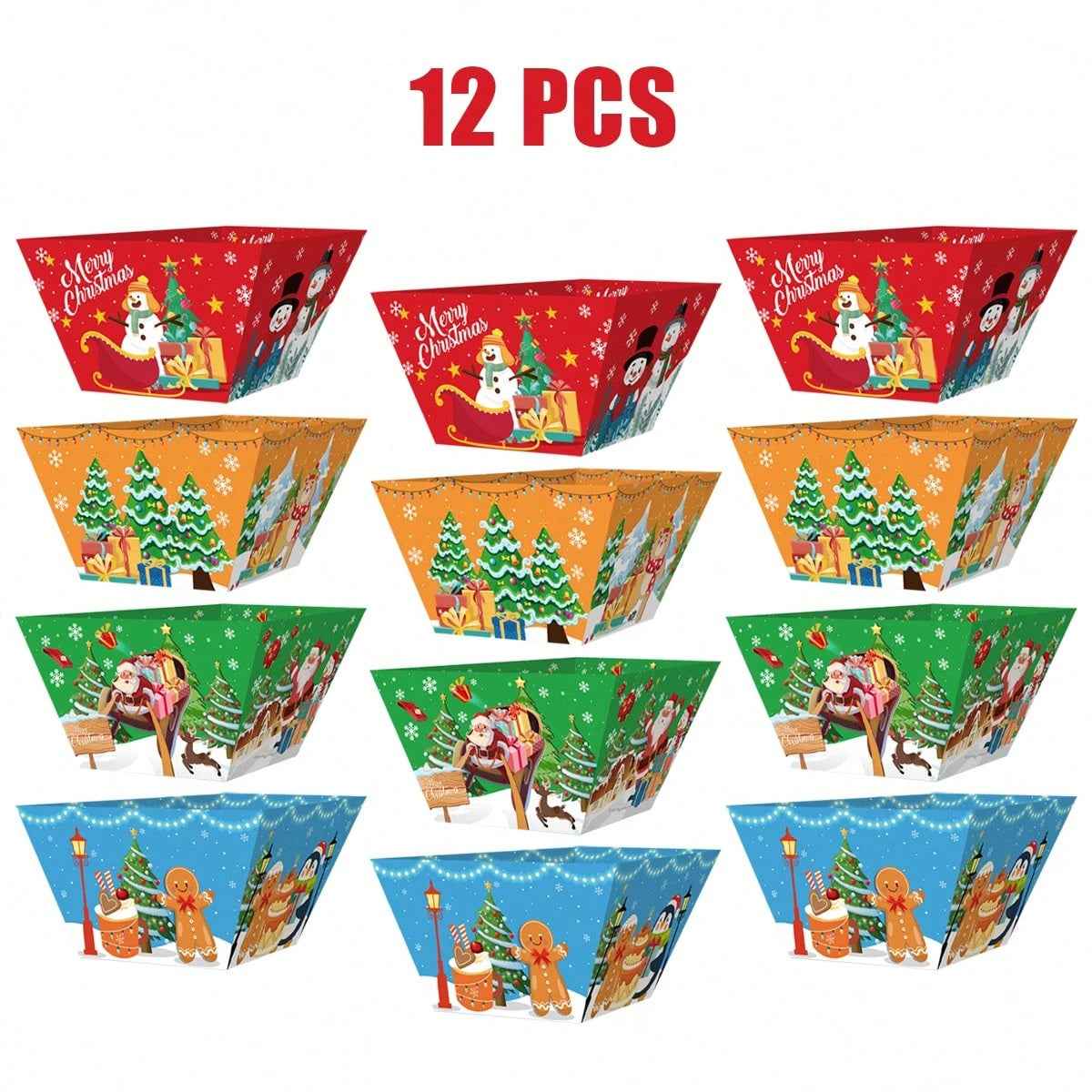 12pcs Christmas Gingerbread Man Food Trays | Disposable Party Bowls