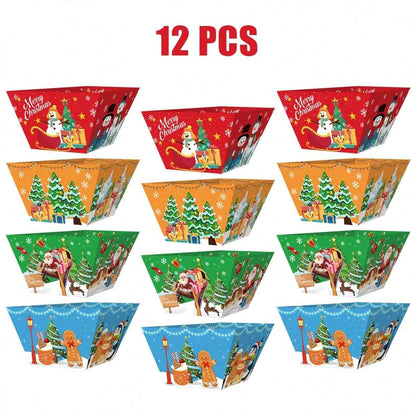 12pcs Christmas Gingerbread Man Food Trays | Disposable Party Bowls