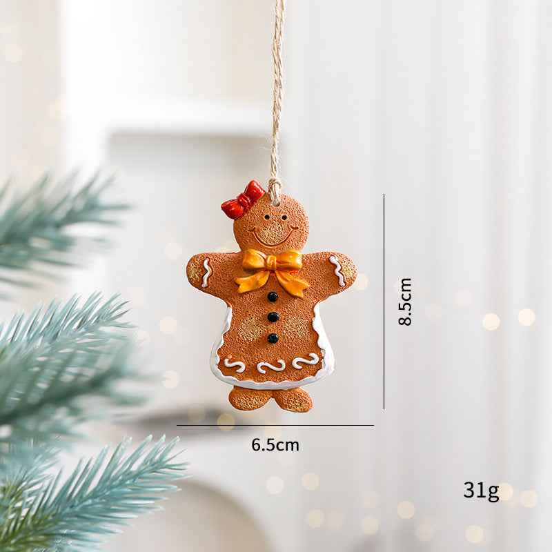Christmas Decorations Elderly Snowman Gingerbread Man Small Pendant