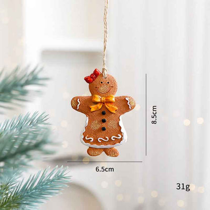 Christmas Decorations Elderly Snowman Gingerbread Man Small Pendant