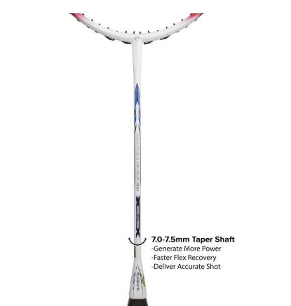 Apacs Feather Weight 500 Badminton Racket – White/Red 7U