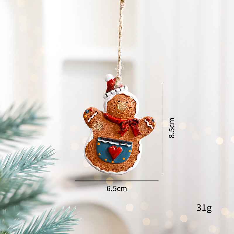 Christmas Decorations Elderly Snowman Gingerbread Man Small Pendant