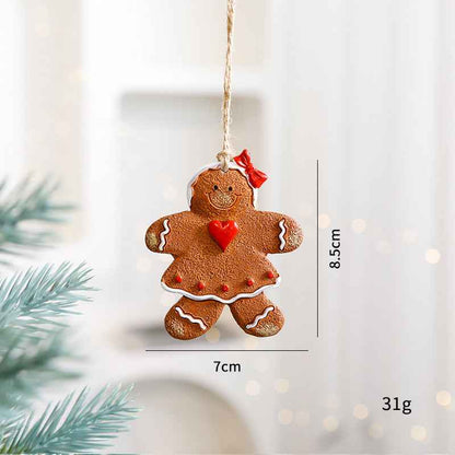 Christmas Decorations Elderly Snowman Gingerbread Man Small Pendant