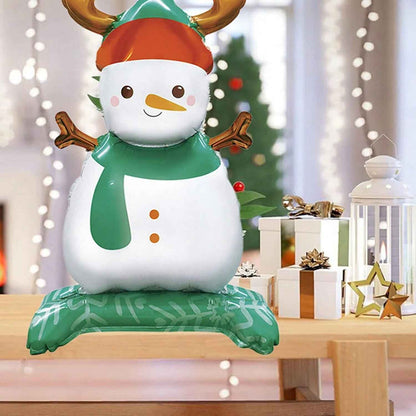 8 Pcs Inflatable Christmas Balloons Santa Claus Snowman Christmas Tree Designed Standing Balloons New Year Party Foil Balloons For Indoor And Outdoor Perfect Xmas Party Decorations Party Photo Prop