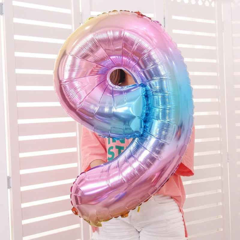 Colorful Number Balloons Birthday Festive Dress Up Background Wall Arrangement