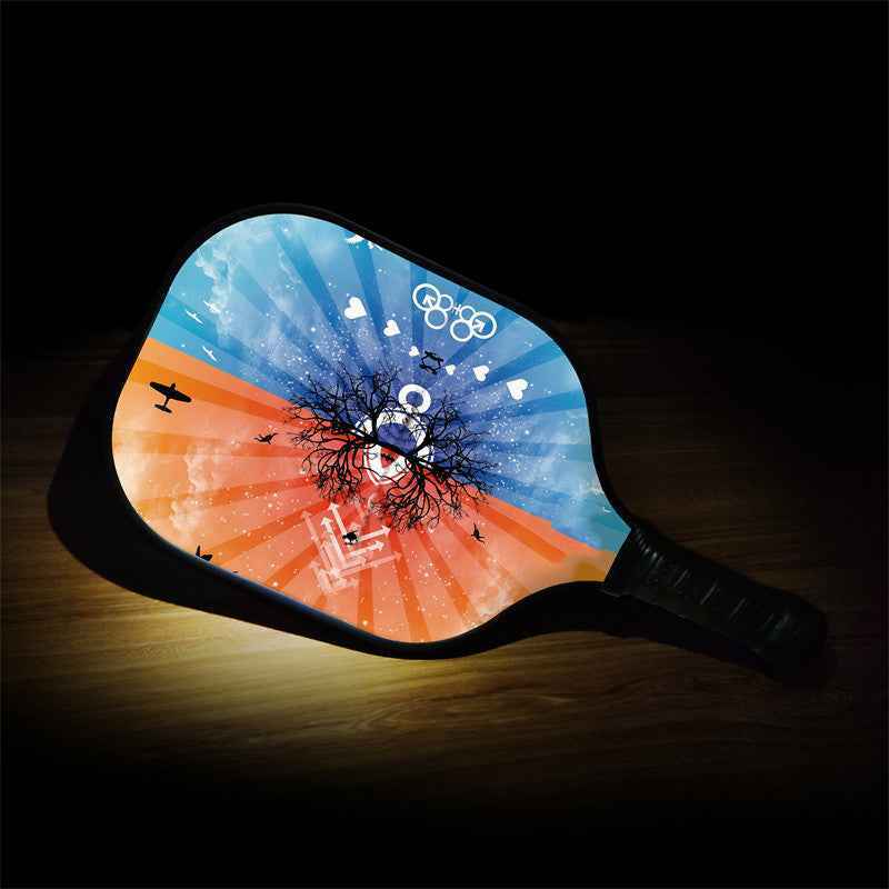 Printed Trend Carbon Fiber Pickleball Racket - Love and Peace Design