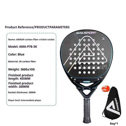 Cage Style Carbon Fiber Paddle Racket - Lightweight 380g Design