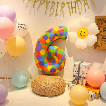 Colorful Number Balloons Birthday Festive Dress Up Background Wall Arrangement