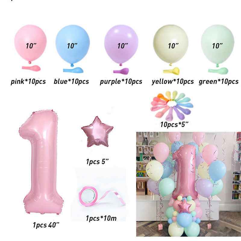 Macaron Latex Balloon Birthday Birthday Full Moon Package Combination Party Scene Layout Decoration