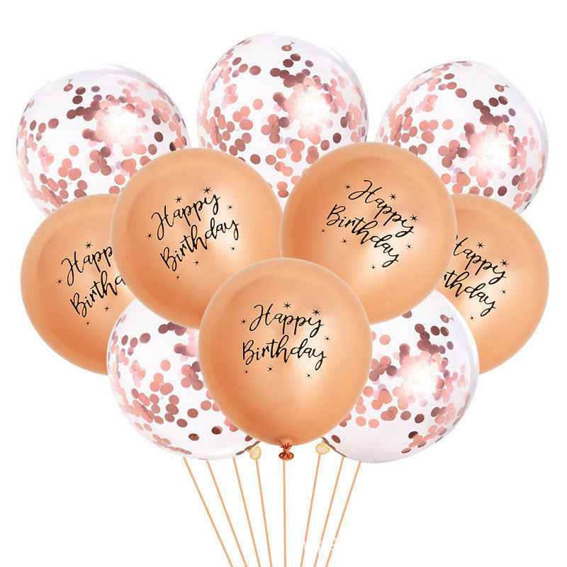 12-inch Metallic Printing Birthday Rubber Balloons