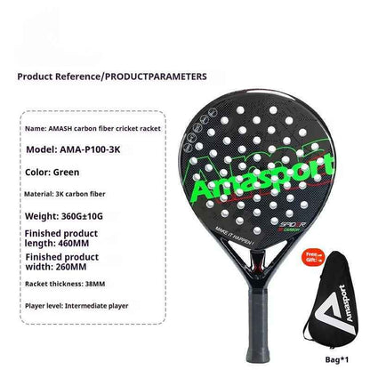Cage Style Carbon Fiber Paddle Racket - Lightweight 380g Design