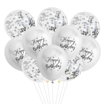 12-inch Metallic Printing Birthday Rubber Balloons