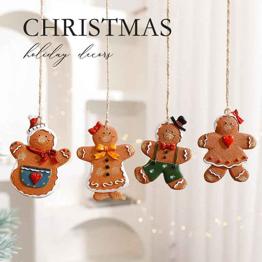 Christmas Decorations Elderly Snowman Gingerbread Man Small Pendant