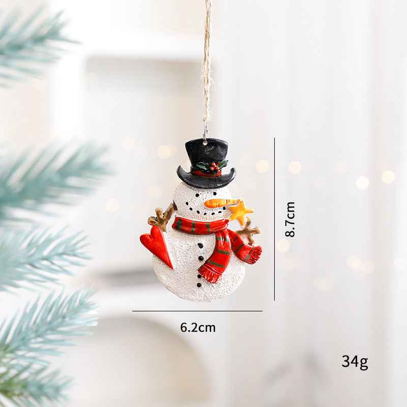 Christmas Decorations Elderly Snowman Gingerbread Man Small Pendant