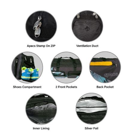 Apacs D822 SF Badminton Racket Bag – Black