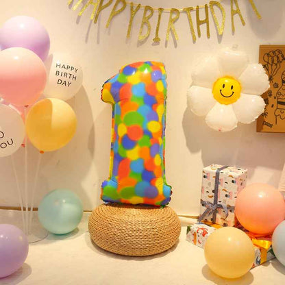 Colorful Number Balloons Birthday Festive Dress Up Background Wall Arrangement
