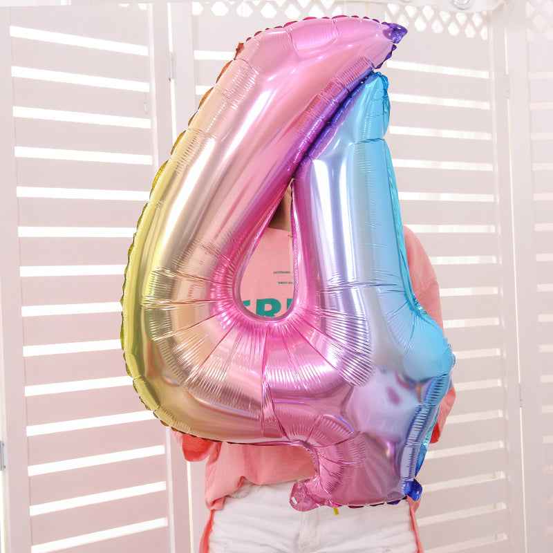 Colorful Number Balloons Birthday Festive Dress Up Background Wall Arrangement