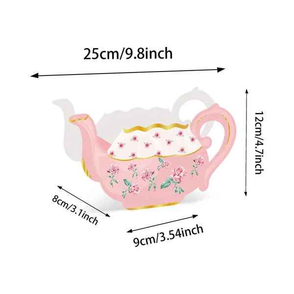 24pcs Tea Party Flower Boxes | Teapot Centerpiece Decorations 4 Styles