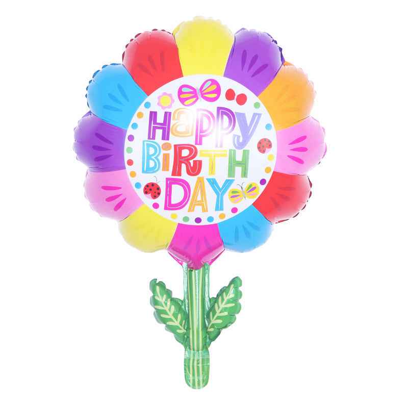 Colorful Birthday SUNFLOWER Aluminum Balloon Company Venue Birthday Party Deployment And Decoration Balloon