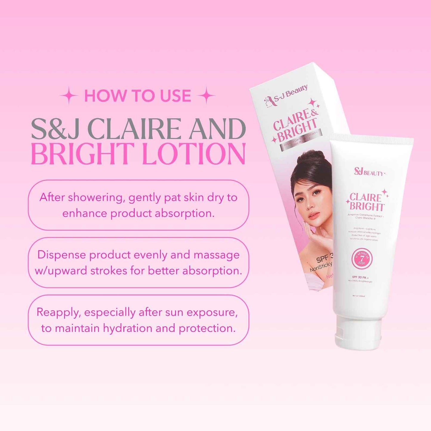 S and J Beauty Claire and Bright Lotion - Brightening Skincare | Uptrader