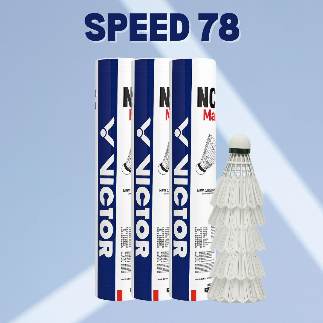 Victor Carbonsonic/New Carbon Sonic MAX Shuttlecock – 12 Synthetic Carbon-Fiber Shuttlecocks, Feather-Feel, Durable Flight, Speed 78