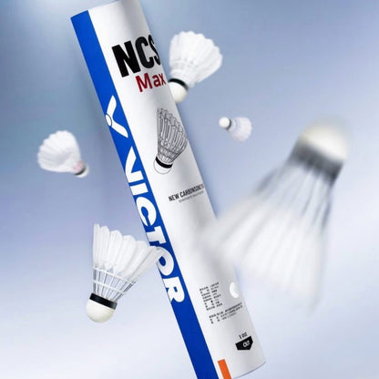 Victor Carbonsonic/New Carbon Sonic MAX Shuttlecock – 12 Synthetic Carbon-Fiber Shuttlecocks, Feather-Feel, Durable Flight, Speed 78